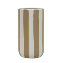 Vaza din ceramica cu dungi verticale groase, Ø 12 x 20 cm