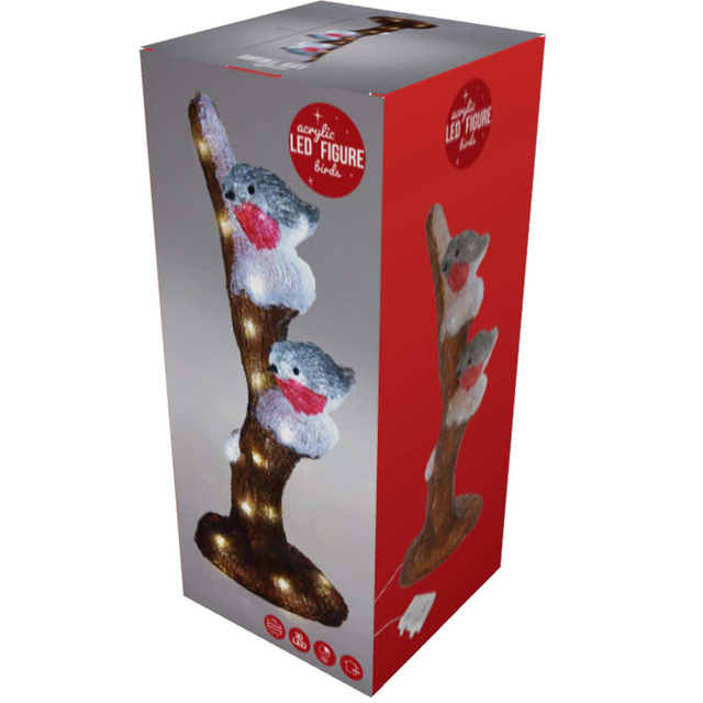 Decorație exterioară din acril LED Păsări, 41 cm