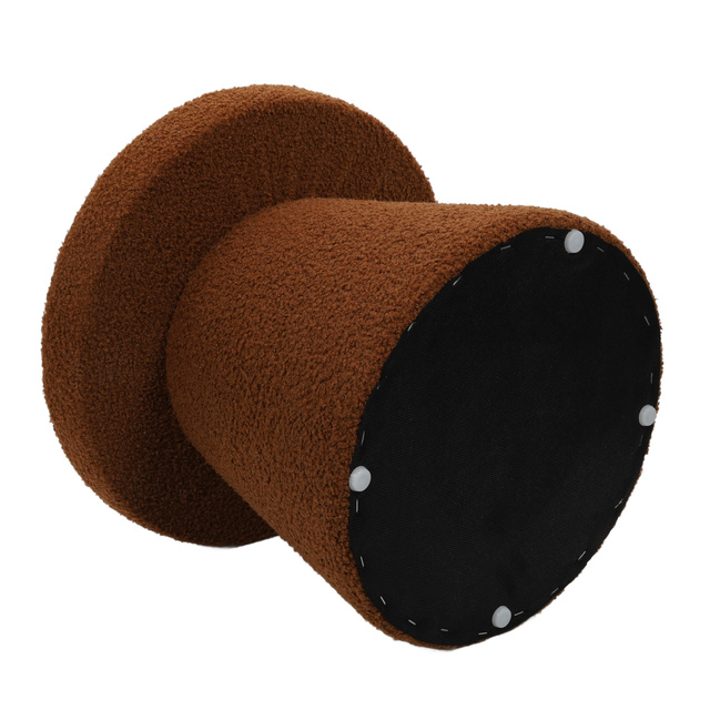 Puf rotund tapițat TEDDY ciupercă boucle, Ø 43 x 38 cm