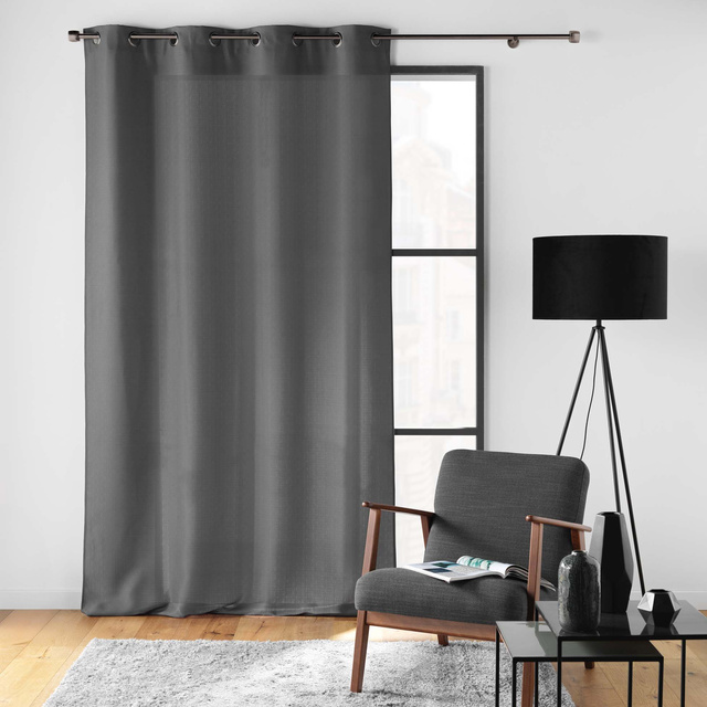 Cortină cu inele 140 x 260 cm SOLINE, negru
