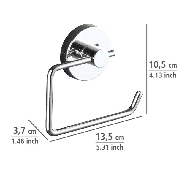 Set: Suport hârtie igienică MILAZZO, Vacuum-Loc + Două suporturi cu ventuze Vacuum-Loc, WENKO