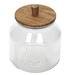 Recipient din sticlă DONO cu capac din lemn de salcâm, 2200 ml