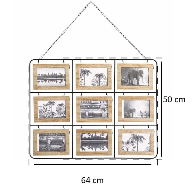 Rama foto cu două fețe, 18 fotografii, 64 x 50 cm.