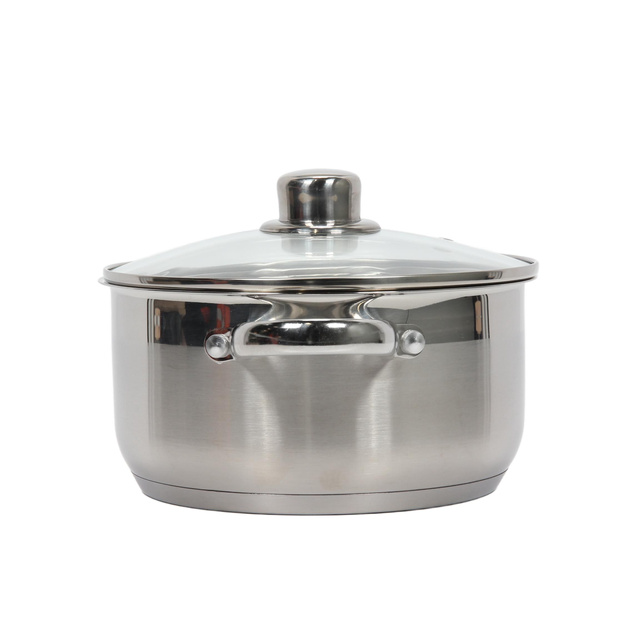 Oală din oțel cu capac de sticlă, 3 l