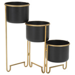 Ghivece de flori metalice pe suport pliabil, inaltime 55 cm