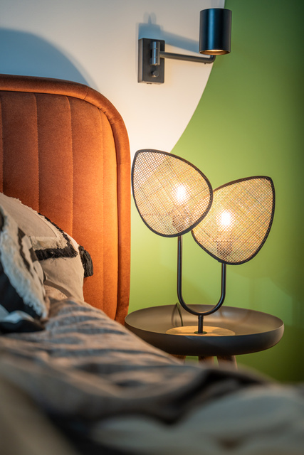 Lampă decorativă OLME, împletitură de rattan, înălțime 44 cm