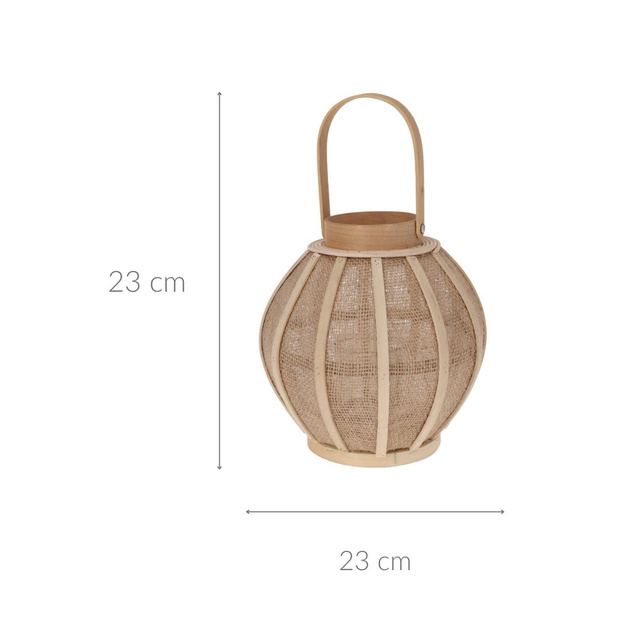 Felinar ratan BOHO cu maner larg