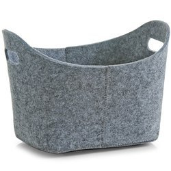 Coș de depozitare, oval, din fetru - recipient de 12 l, ZELLER, gri