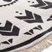 Covor decorativ în stil boho, culori alb-negru, Ø 120 cm