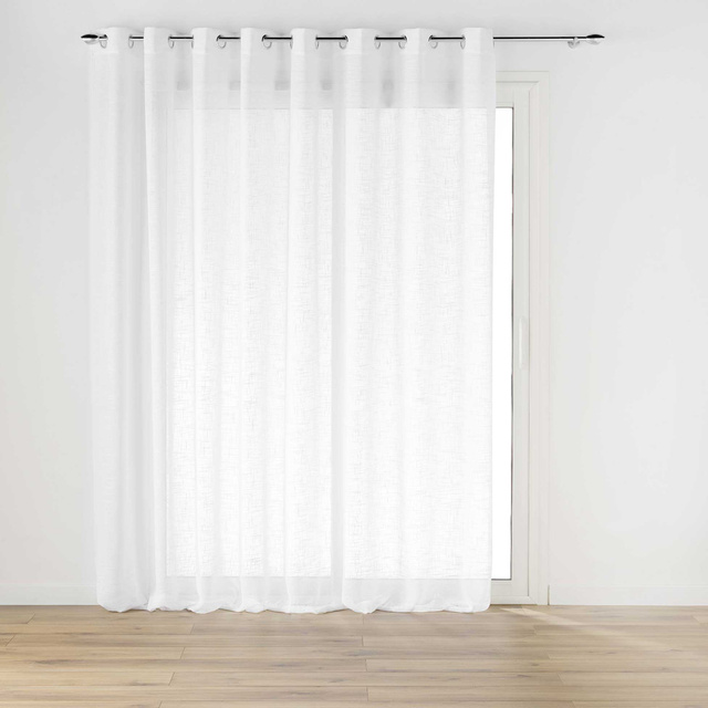 Perdea largă cu inele, cu efect de in, HALTONA, 400 x 240 cm