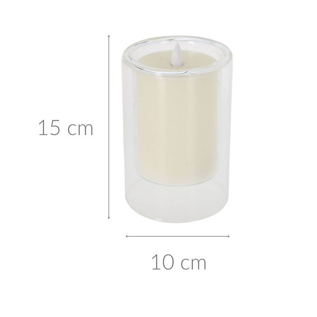 Lumanare LED, sticla, alba