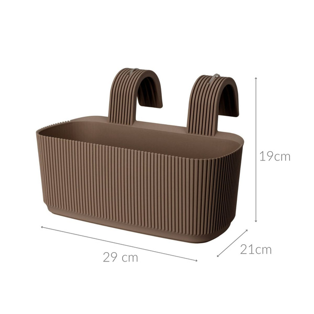 Ghiveci de flori, balcon, cu maner, 21 x 29 cm