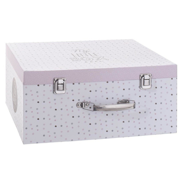 Set 3 cutii depozitare, Alb/Roz, Atmosphera Createur d'interieur