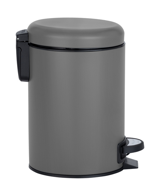Coș de baie LEMAN MATT, recipient pentru gunoi, 3 l, WENKO, gri