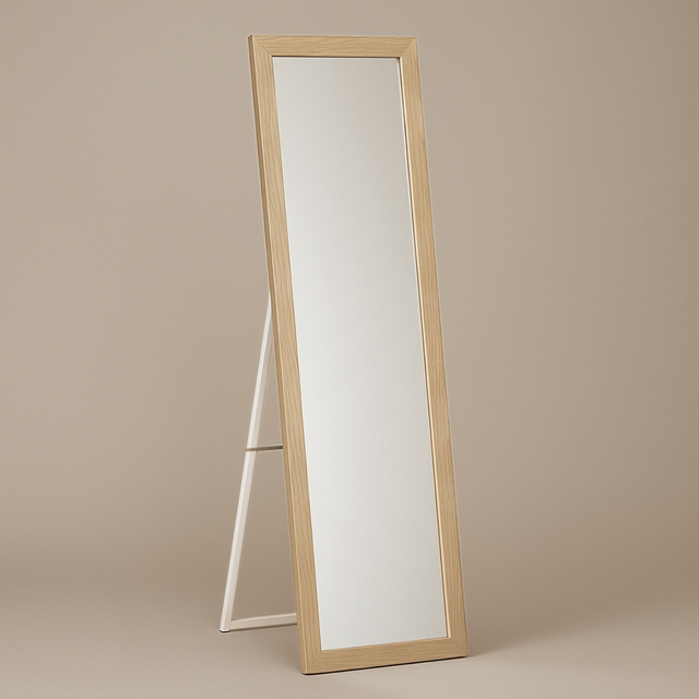 Oglindă de podea HAVLYS, 127 x 37 cm, maro deschis