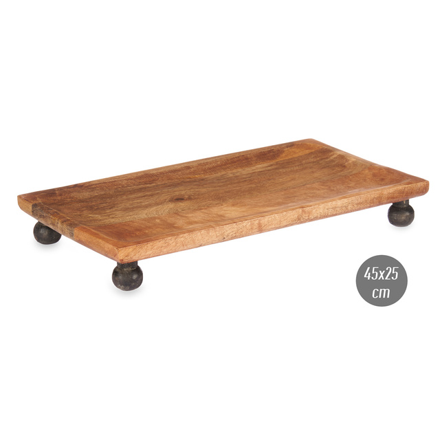 Suport din lemn de mango, pentru ghiveci, cu picioare decorative