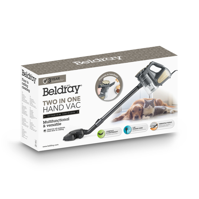 Aspirator vertical 2 în 1 Beldray, 600 W, 600 ml