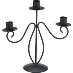 Candelabru cu trei brațe, metal, 22 cm