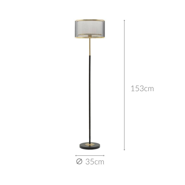Lampadar metalic, negru, 153 cm