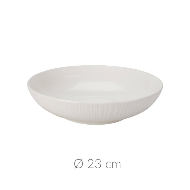 Farfurie pentru paste, adanca, din portelan, alb, Ø 23 cm