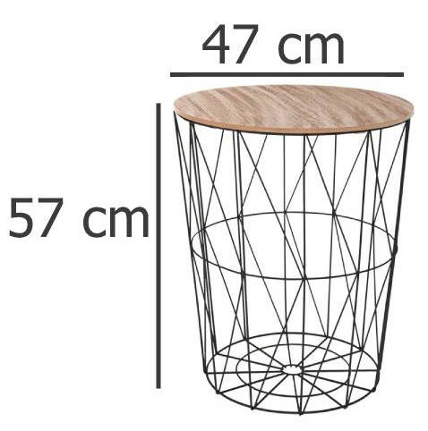 Măsuță de cafea cu structură din oțel, masă ocazională din otel cu spațiu de depozitare