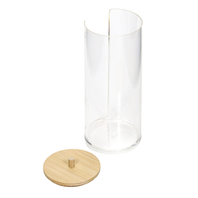 Organizator pentru dischete demachiante cu capac din bambus