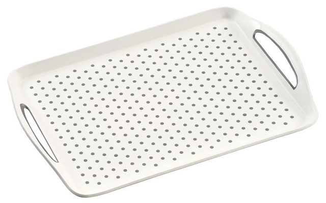 Tava servire Kesper, 45.5 x 32 x 4.5 cm, Plastic, Alb