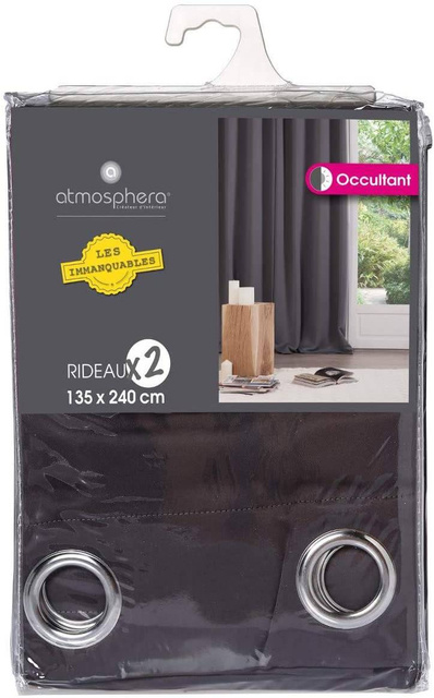 Perdea opaca cu ochiuri 135 x 240 cm, 2 buc.