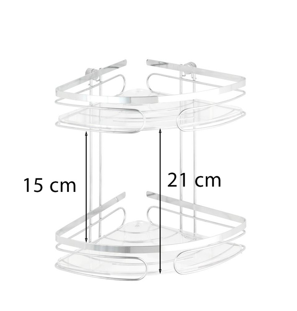 Raft de col pentru baie PREMIUM, 2 niveluri - oțel inoxidabil, WENKO