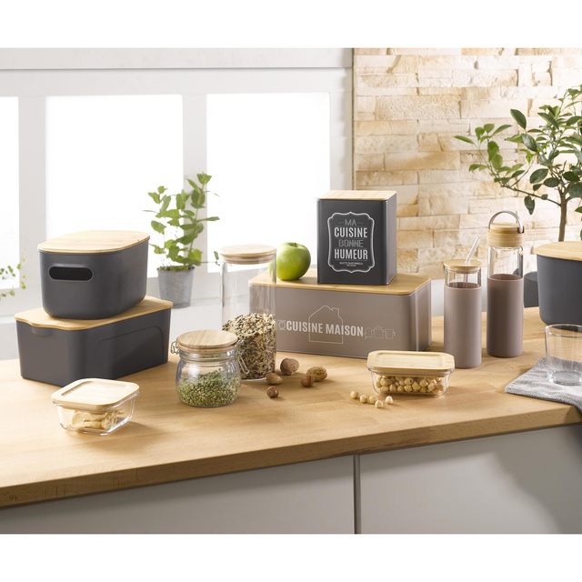 Un borcan ermetic cu capac din bambus, 0,45l