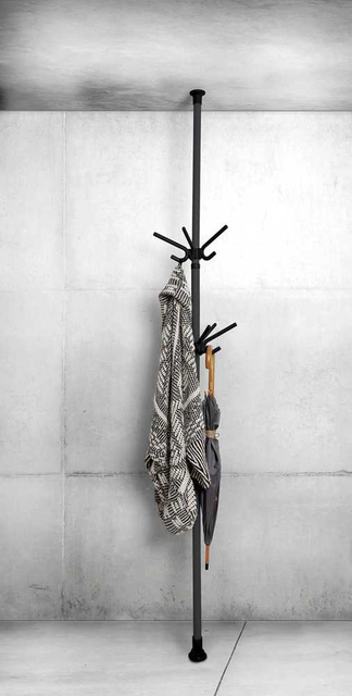 Cuier triplu pentru haine, HERKULES, negru, 2 bucati, WENKO