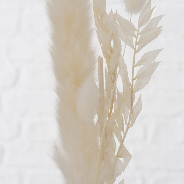 Vaza decorativa din portelan Bianca, flori uscate, inaltime 16 cm