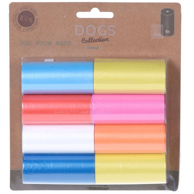 Pungi pentru excremente de câine, biodegradabile, 160 de piese