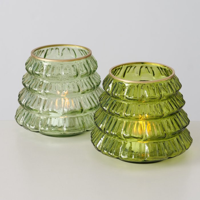 Vază din sticlă pentru lumânare TIWA, înălțime 11,5 cm