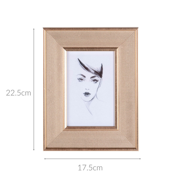 Ramă aurie pentru fotografie, 17,5 x 22,5 cm