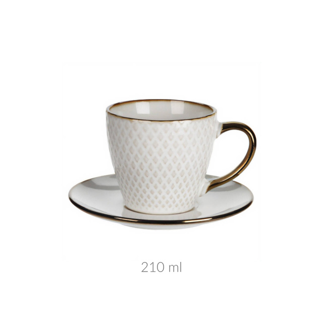 Cana pentru cafea sau ceai cu farfurie DUNE, 210 ml