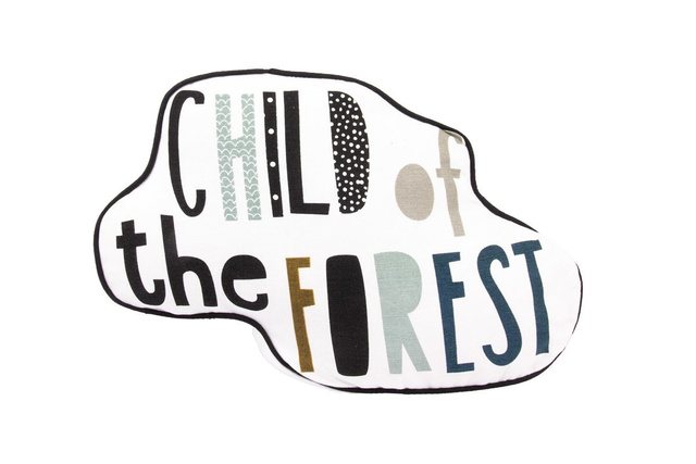 Pernă pentru copii cu inscripția THE FOREST,TODAY