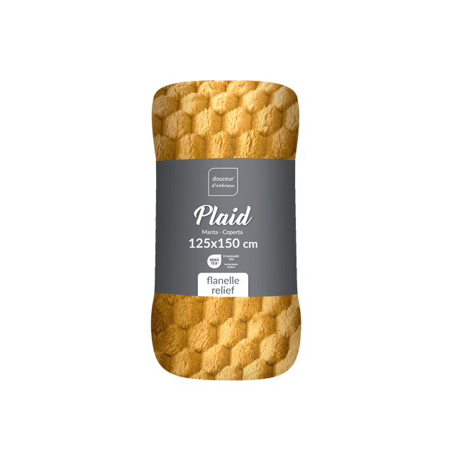 Pătură din flanel 125 x 150 cm FROSTY, ocru