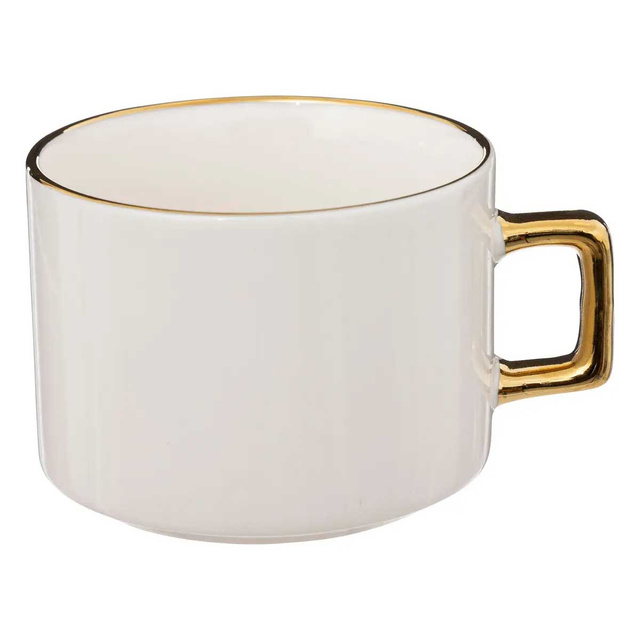 Set 4 cesti din porțelan cu suport STARS, 170 ml