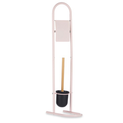 Suport metalic pentru hârtie igienică și perie WC FRESHY cu elemente din bambus