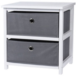 Etajera, MDF cu spatiu depozitare din material textil, 35 x 30 x 15 cm, alb