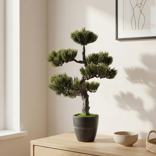 Copacul Bonsai artificial în ghiveci, 32 x 32 x 50 cm, model 4