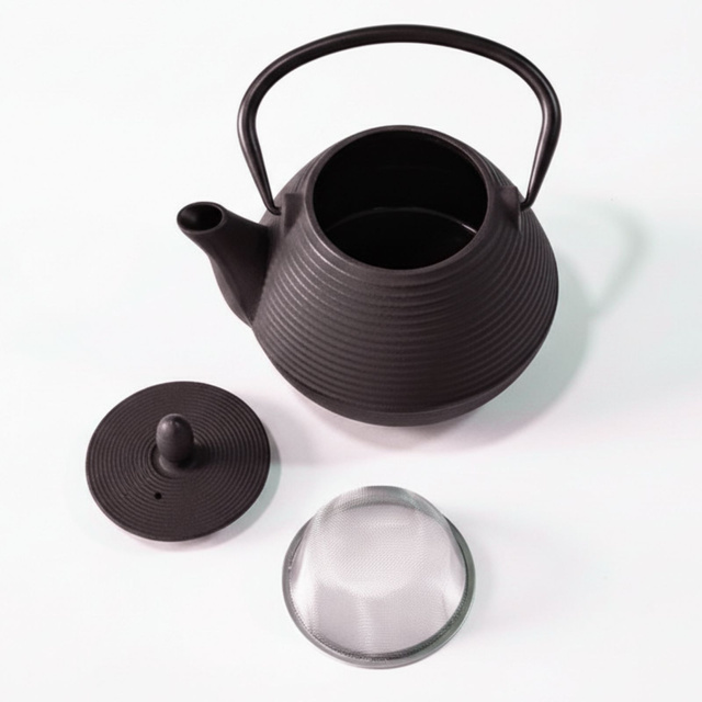 Ceainic din fontă cu infuzor YUKI, 1000 ml, negru