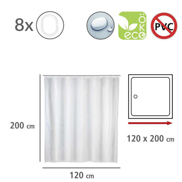Cortină de duș, PEVA, 120x200 cm, WENKO