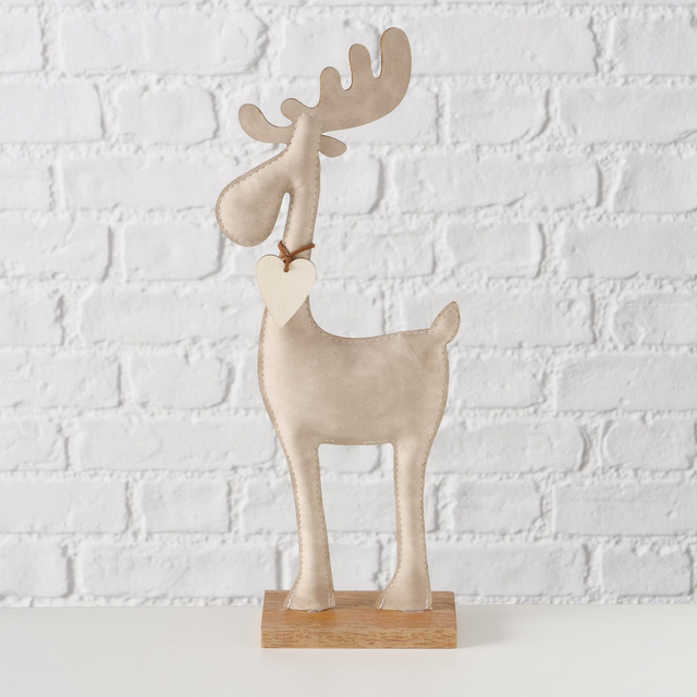 Figurina de ren handmade BOONER, 34 cm, bej