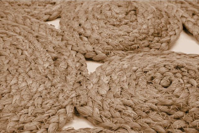 Covor decorativ din iută rotund, Ø 80 cm