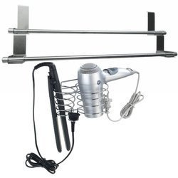 Suport pentru uscător de păr CLASIC cu suport dublu pentru prosoape, WENKO