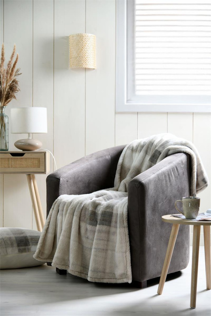 Pătură din pluș SCOTLAND cu carouri, 130 x 160 cm