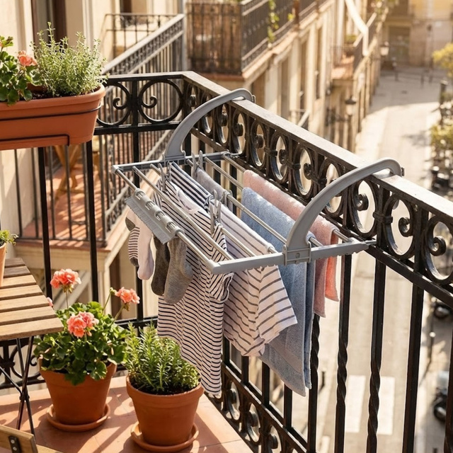 Uscător de rufe pentru calorifer sau balcon, 41–104 cm, HENG