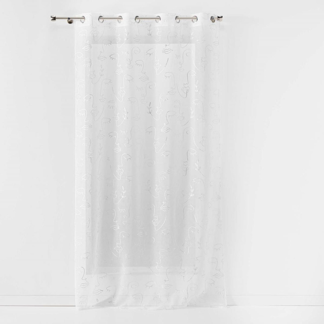 Perdea sufragerie cu ghidaje ARTY LINE, imprimeu metalizat, 140 x 240 cm